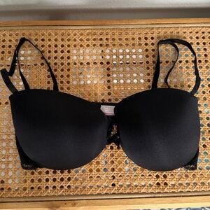 Victoria’s Secret Angels Bra Lace Wings 36D Lace Black Padded Pushup Fast Ship